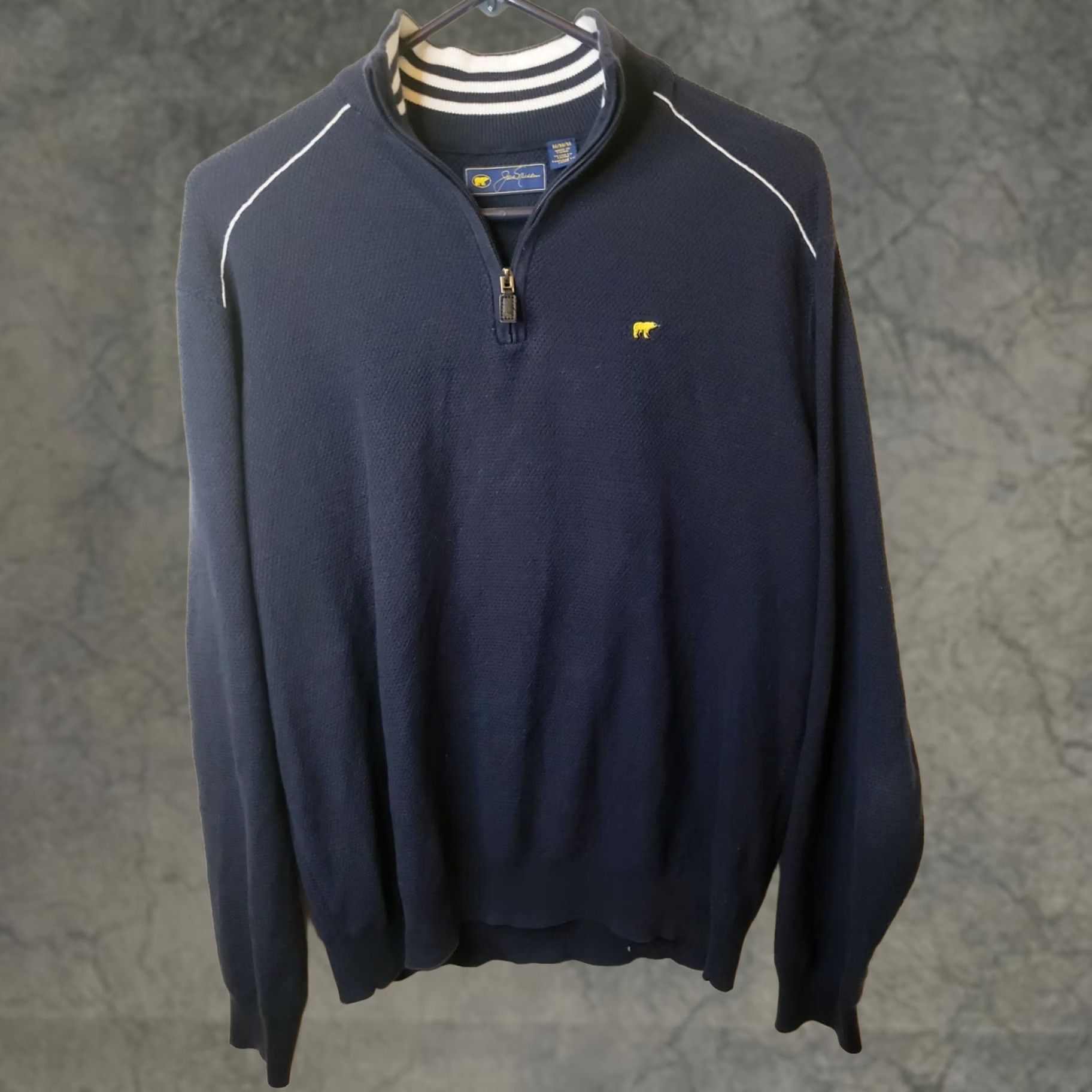 Golden Bear Jack Nicklaus Golden Bear Mens Long Sleeve 1/4 Zip Sweater Navy Size Medium Size US M / EU 48-50 / 2 - 1 Thumbnail