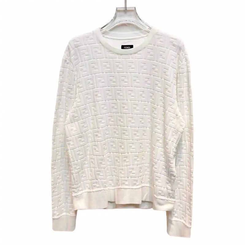 Fendi Fendi Cream Cotton Blend Women's Sweatshirt 0089 Size XL / US 12-14 / IT 48-50 - 1 Thumbnail