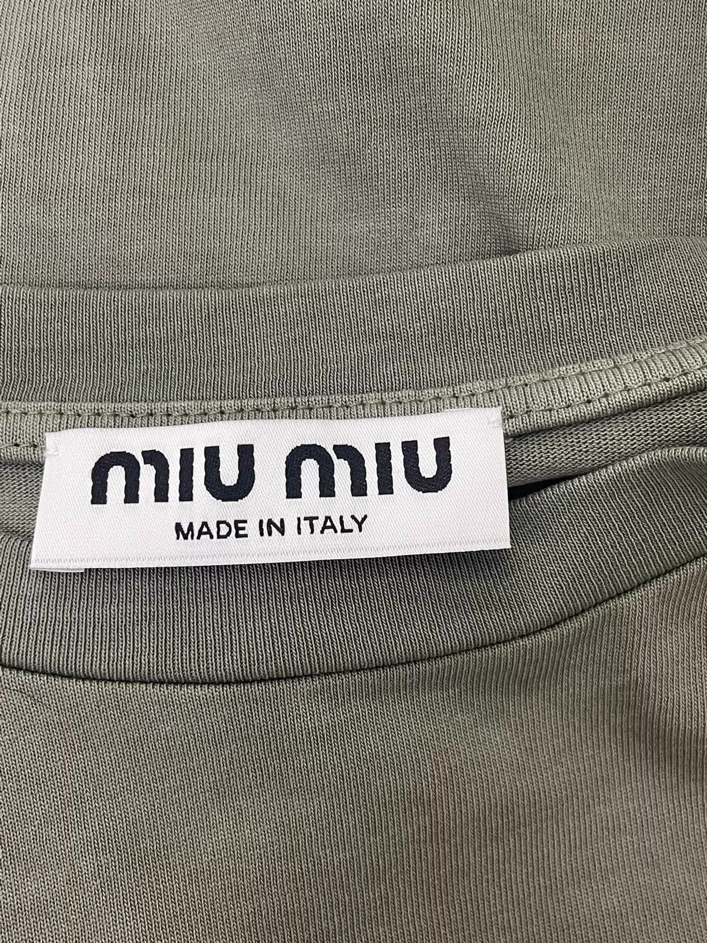 Miu Miu MIU MIU Green Logo Long Sleeve Top Size S Size S / US 4 / IT 40 - 4 Thumbnail