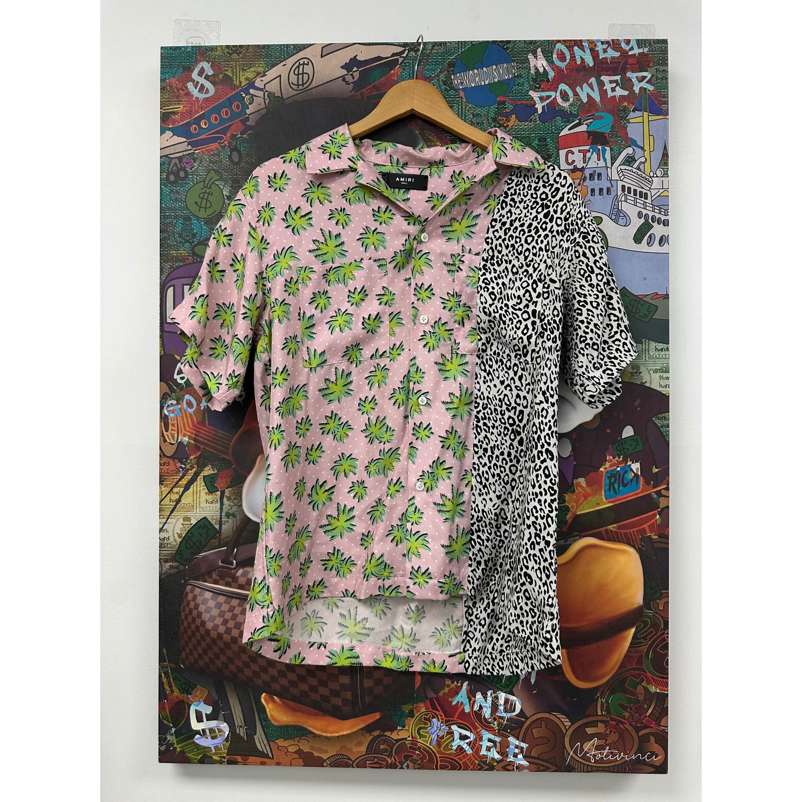 Amiri Amiri Silk Button UP Palm Tree Leopard Split Used Small Size US S / EU 44-46 / 1 - 1 Thumbnail