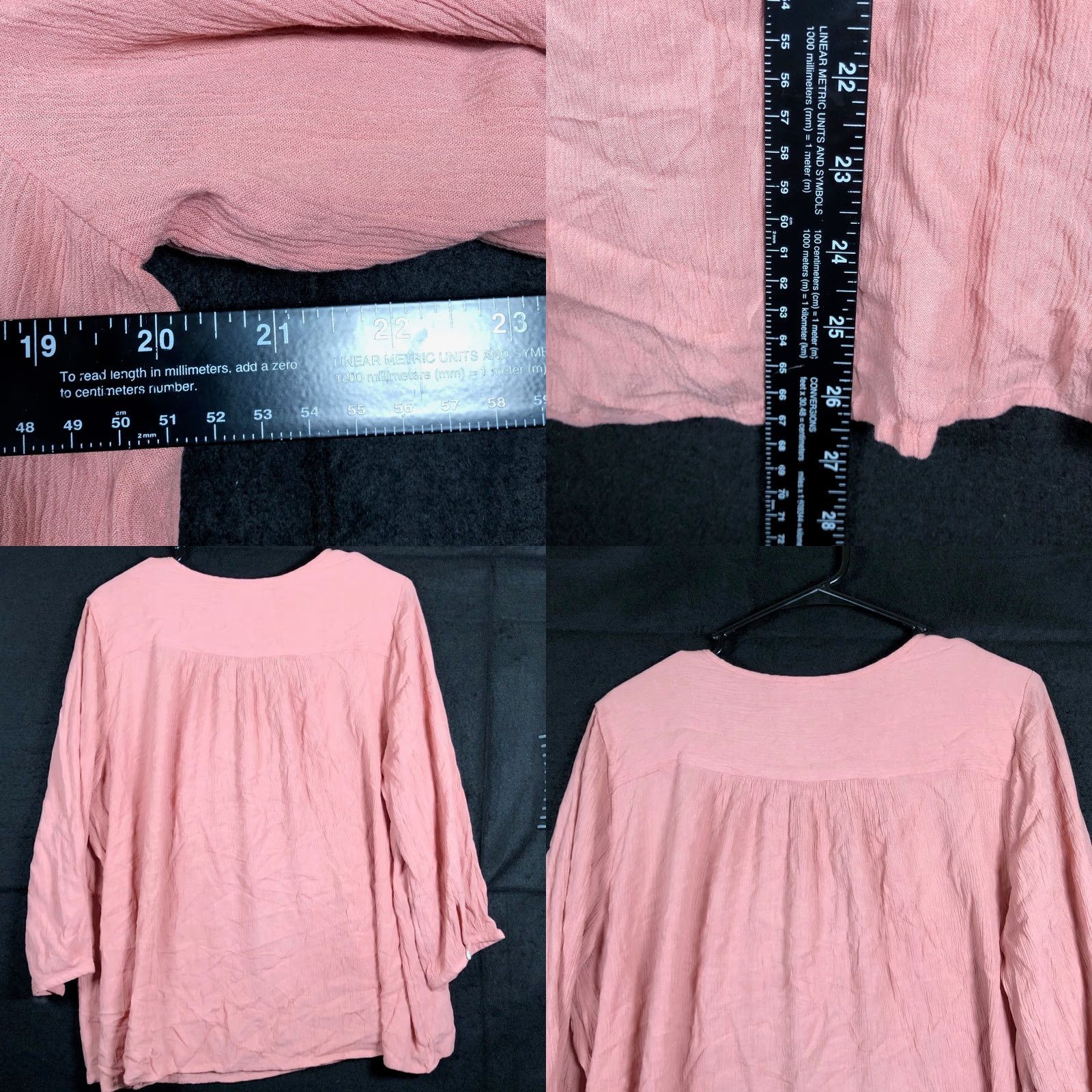 Vintage Pure Jill Shirt Womens Blush Pink 100% Viscose Long Sleeve Henley Large Size L / US 10 / IT 46 - 8 Thumbnail