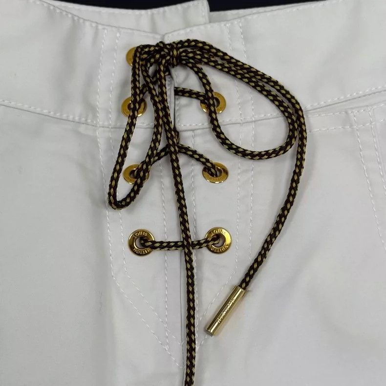 Louis Vuitton Louis Vuitton White Anchor Metal Buckle Strap Shorts 2505-N Size 37" - 7 Thumbnail