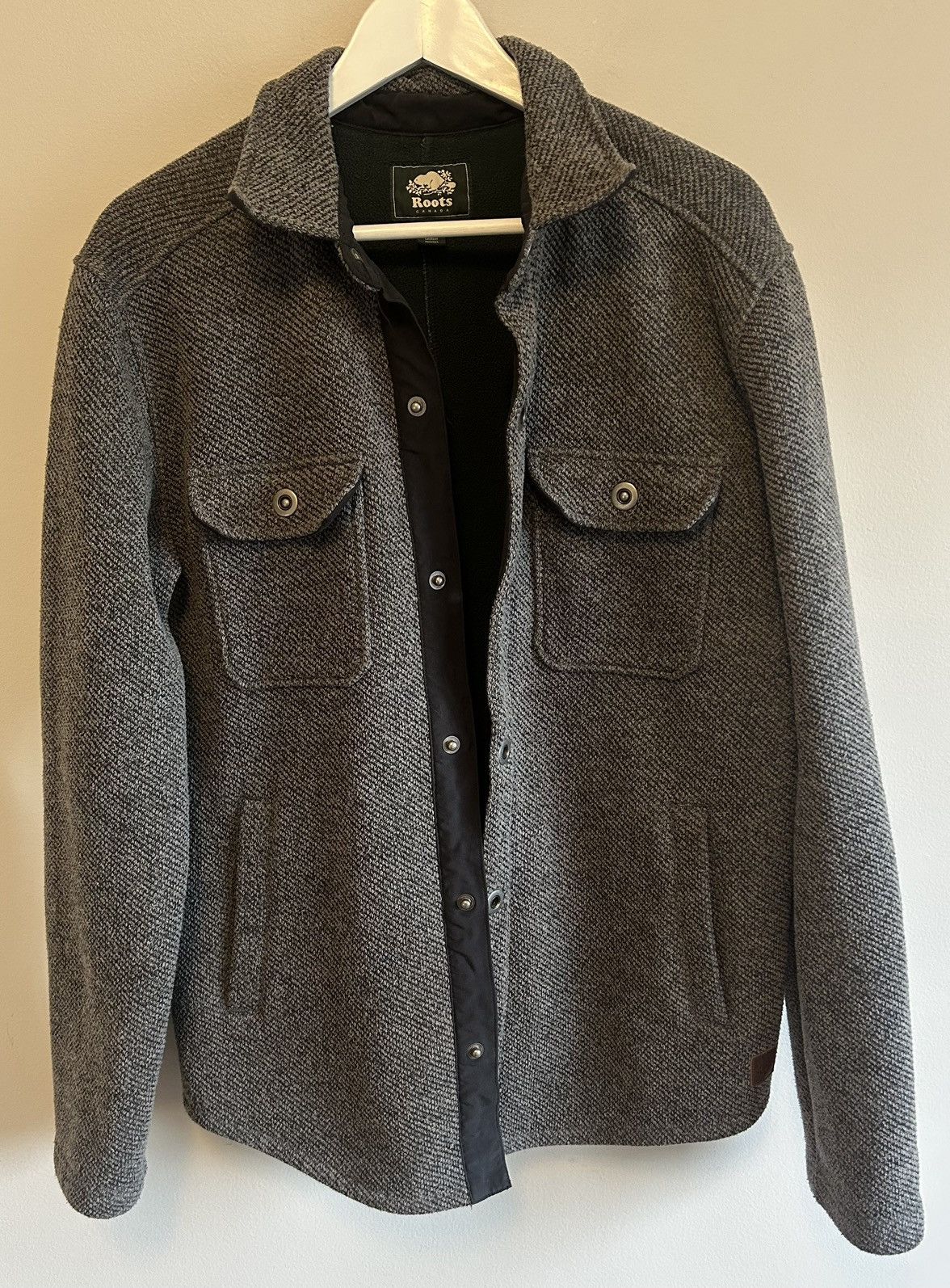 Roots Vintage Roots Canada Grey Twill Metal Snap Button Jacket Size US L / EU 52-54 / 3 - 3 Thumbnail