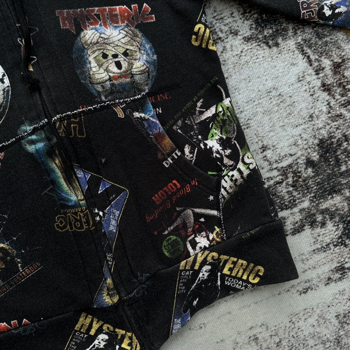 Hysteric Glamour HYSTERIC GLAMOUR ALL OVER GRAPHIC FULL PRINT ZIP HOODIE RARE Size US XS / EU 42 / 0 - 7 Thumbnail