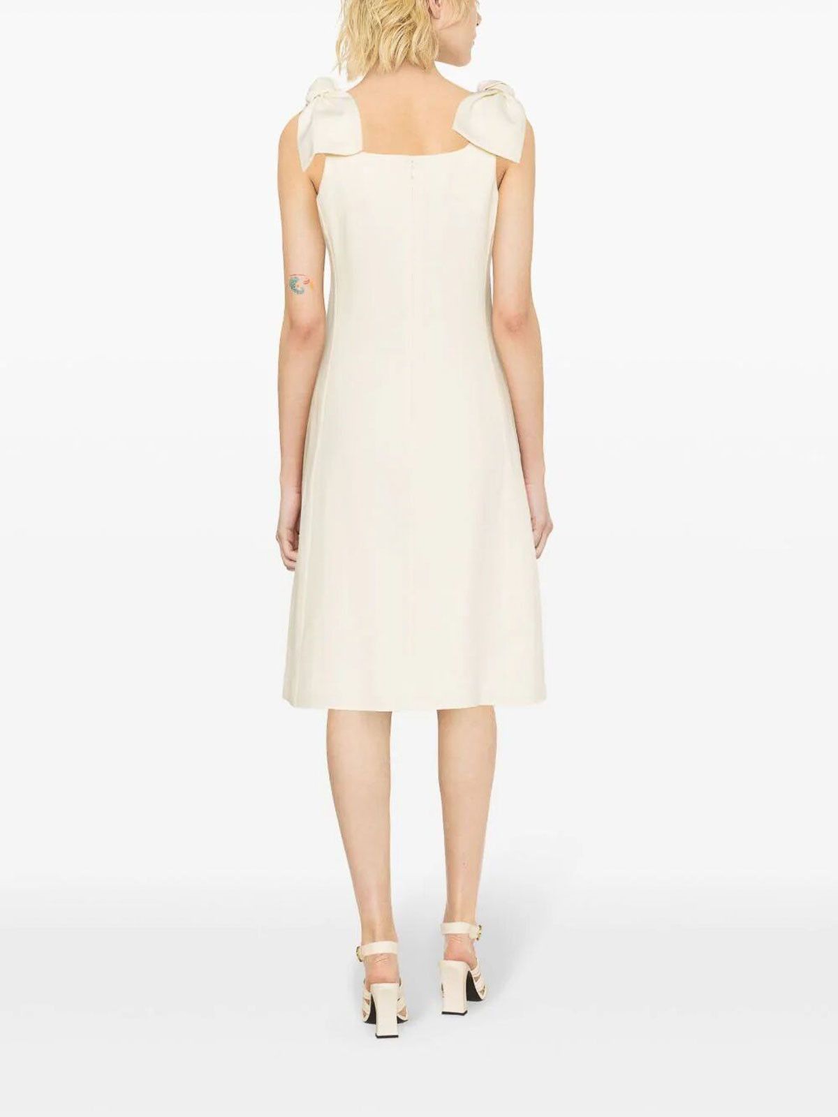 Chloe o1y0825 Midi Dress in Cream Size S / US 4 / IT 40 - 3 Thumbnail