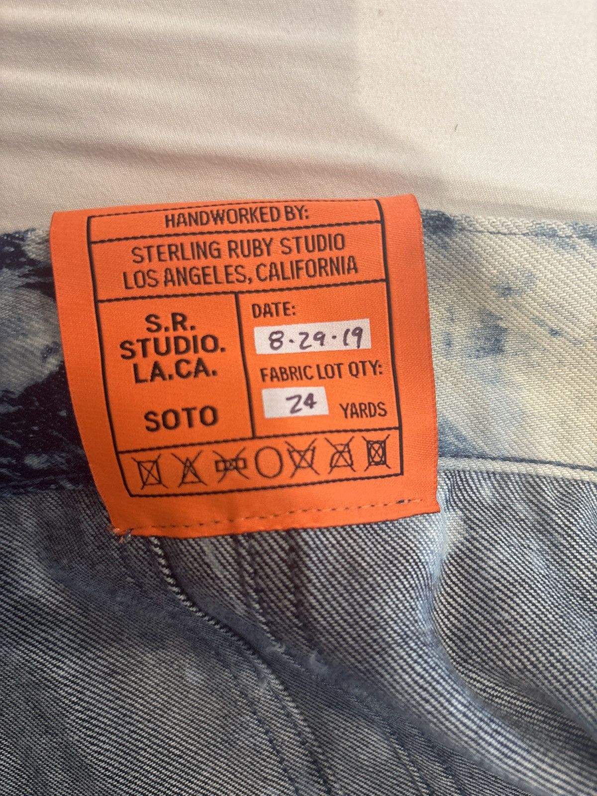 Sterling Ruby SR Studio HAND-BLEACHED INDIGO SOTO STRAIGHT CUT JEAN JACKET Size US M / EU 48-50 / 2 - 9 Thumbnail