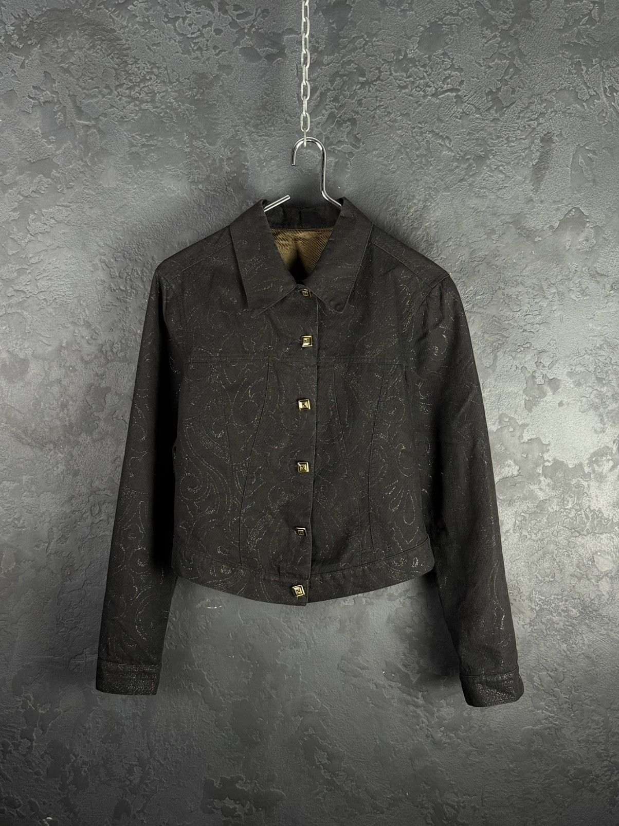 Versace Classic V2 Vintage 90s Women’s Black Jacket Size 46