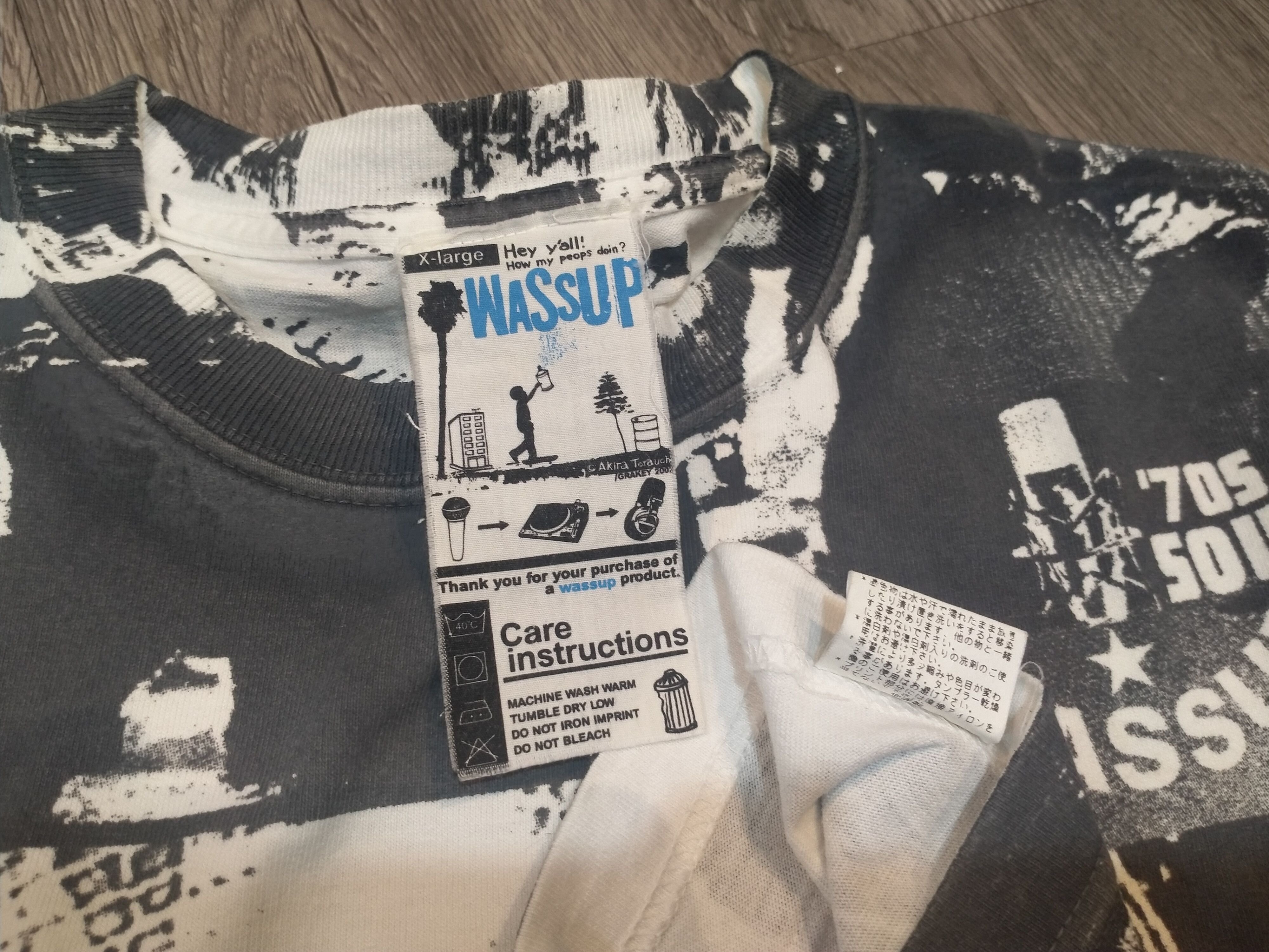 Japanese Brand Vintage Streetwear Wassup 70s Soul Art By Grakey Size US XL / EU 56 / 4 - 4 Thumbnail