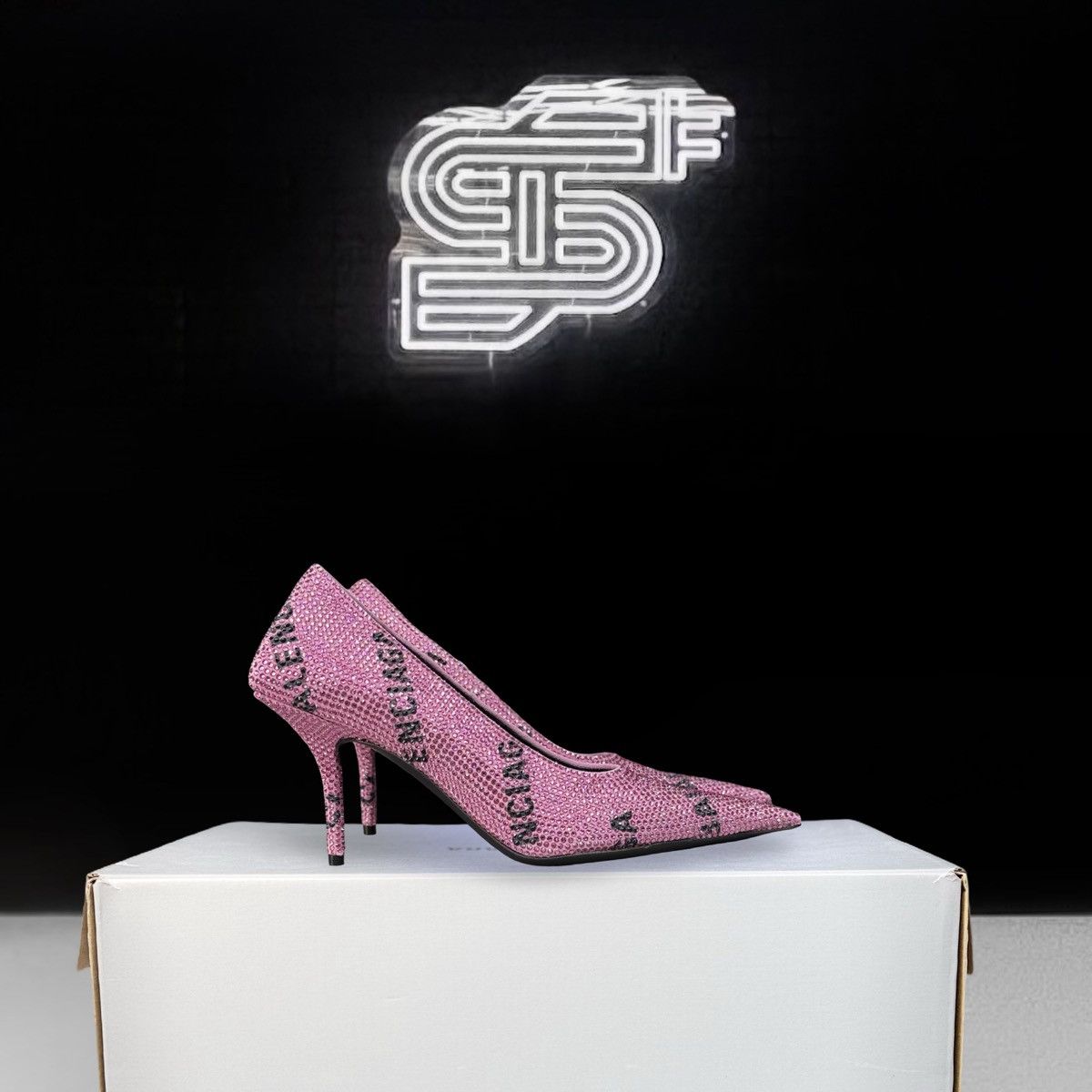 Balenciaga Balenciaga All Over M80 Strass Gem Logo Heels Size US 6 / IT 36 - 1 Thumbnail