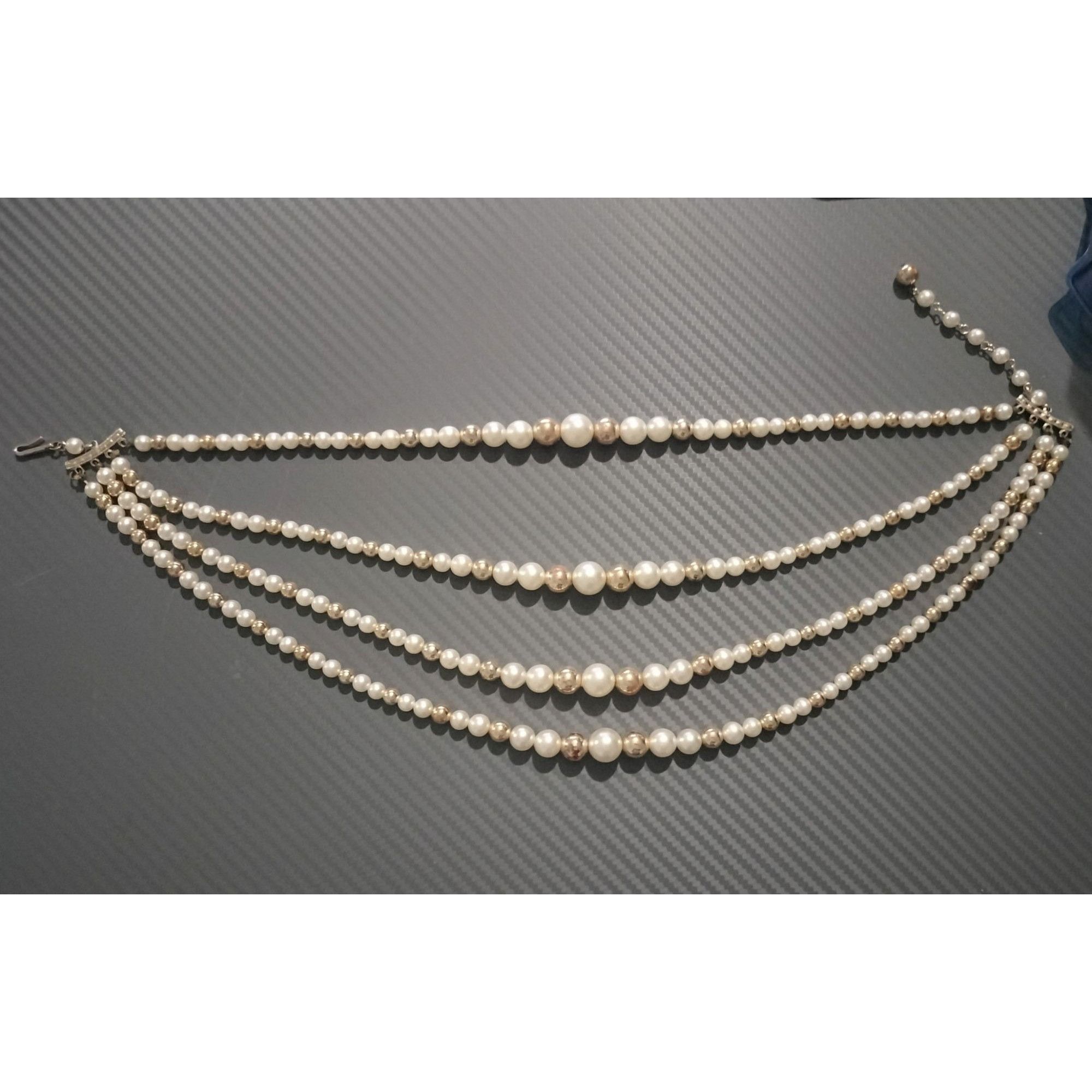 Vintage Vintage Multi Strand Faux Pearl Necklace White Gold Tone Dec Size ONE SIZE - 12 Thumbnail
