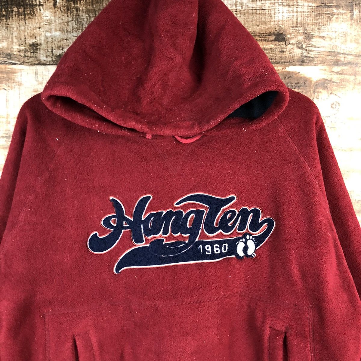 Hang Ten × Vintage Hang Ten vintage spell out Red Hoodie #A2508 Size US M / EU 48-50 / 2 - 5 Thumbnail