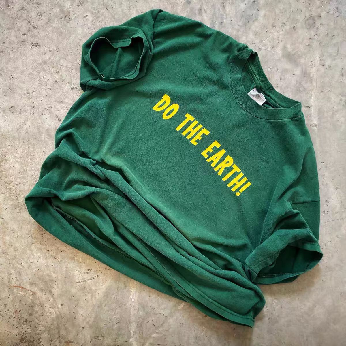 Vintage Green casual retro letter print t-shirt Size US M / EU 48-50 / 2 - 2 Thumbnail