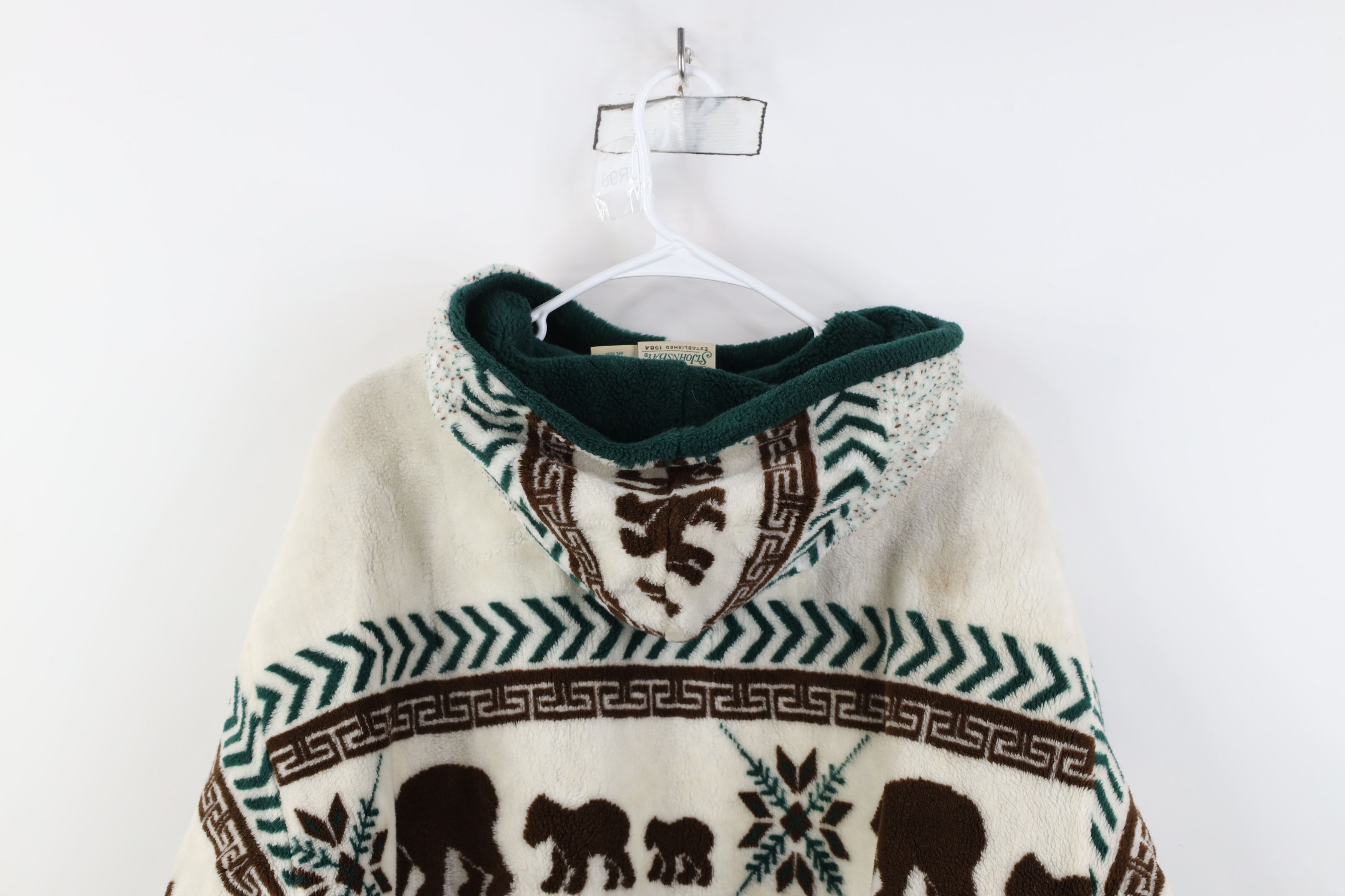 Vintage Vintage 90s Streetwear All Over Print Hooded Fleece Jacket Size L / US 10 / IT 46 - 14 Thumbnail