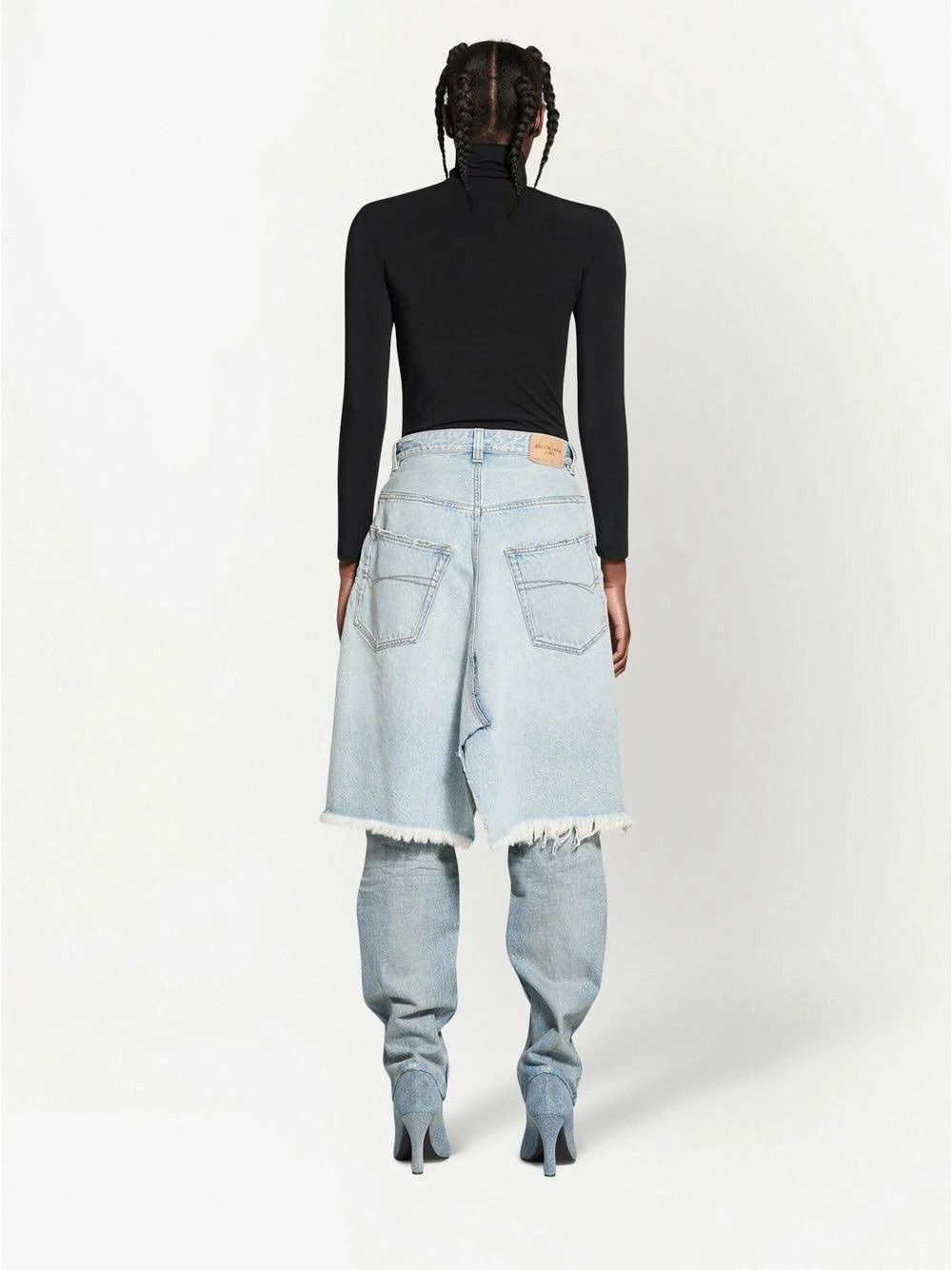 Balenciaga o1mt1gz0824 Pull-Up Skirt in Blue Skies Size 26" / US 2 / IT 38 - 3 Thumbnail