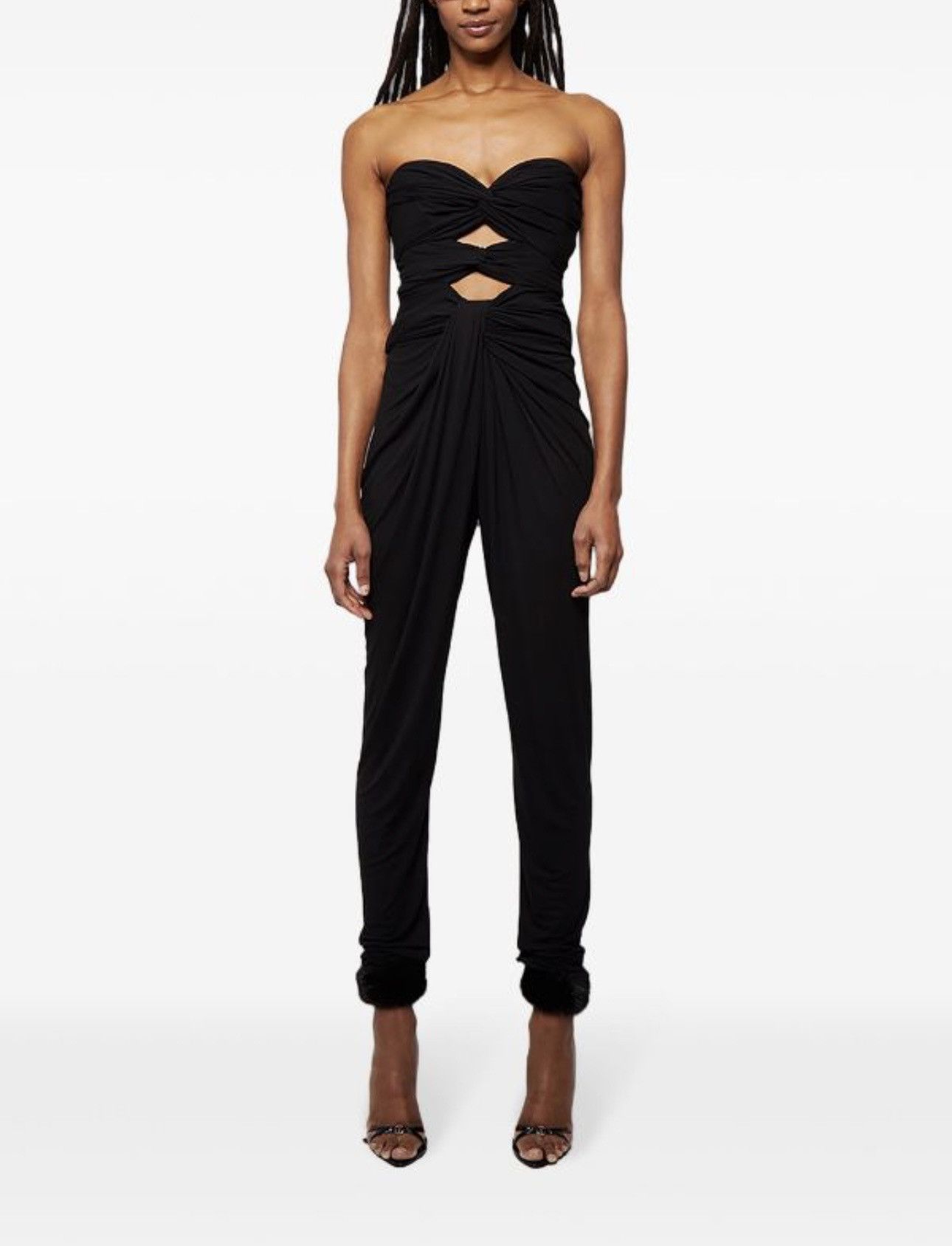 Saint Laurent Paris Saint Laurent black off shoulders jumpsuit, size M Size 27" / US 4 / IT 40 - 2 Thumbnail