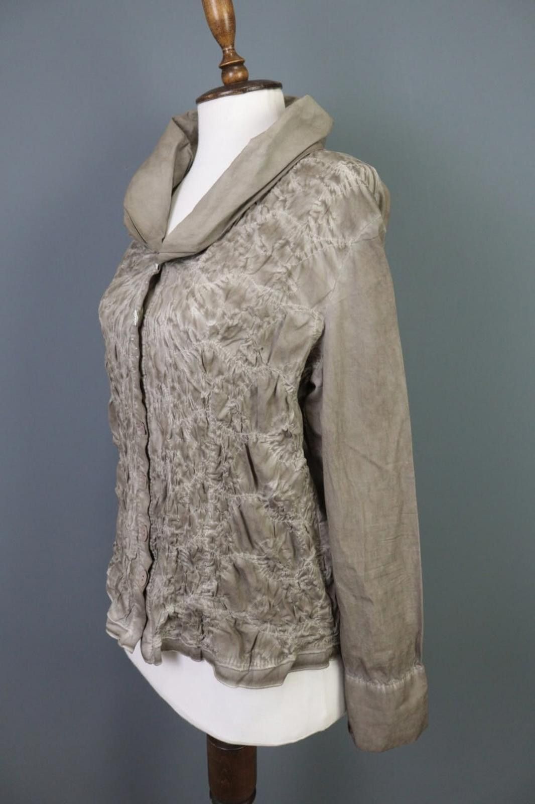 Designer Bottega Gray Designer Lagenlook Shirt Blouse Tunic Size XXL Size XL / US 12-14 / IT 48-50 - 9 Thumbnail