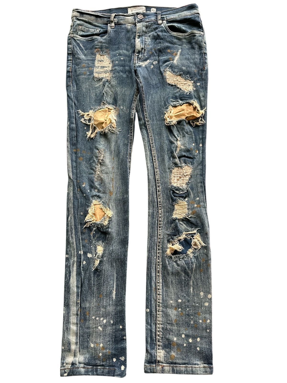 Japanese Brand Distress Style FWRD Skinny Denim 32x41. Size US 32 / EU 48 - 1 Thumbnail