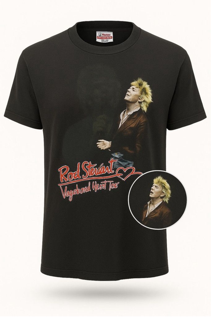 Hanes Vintage 1992 Rod Stewart Concert Tee – Original Owner – L Size L / US 10 / IT 46 - 1 Thumbnail