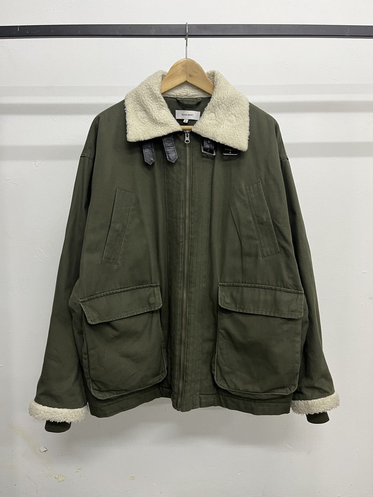Vintage MonoMart Japan Acne Studios Style Military Shearling Jacket Size US L / EU 52-54 / 3 - 12 Thumbnail