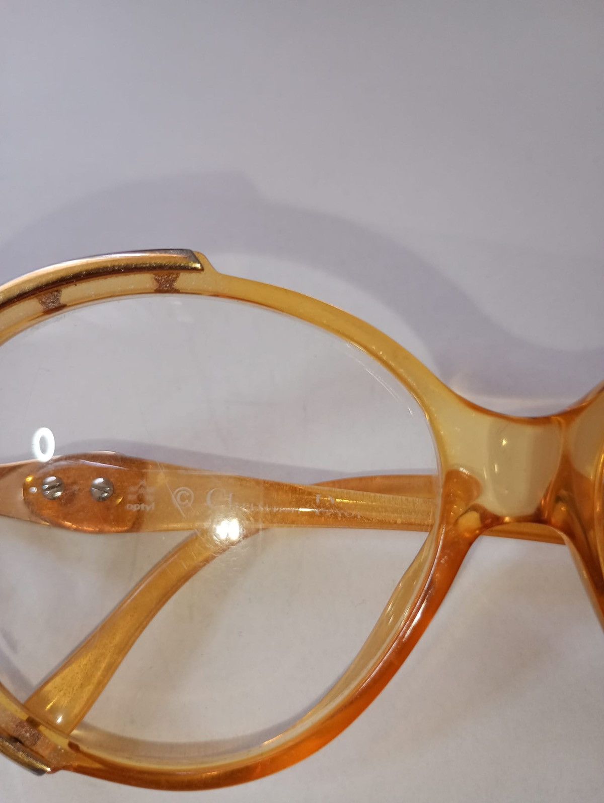 Christian Dior Monsieur Christian Dior Vintage Oval Eyeglass Frames Amber Size ONE SIZE - 3 Thumbnail