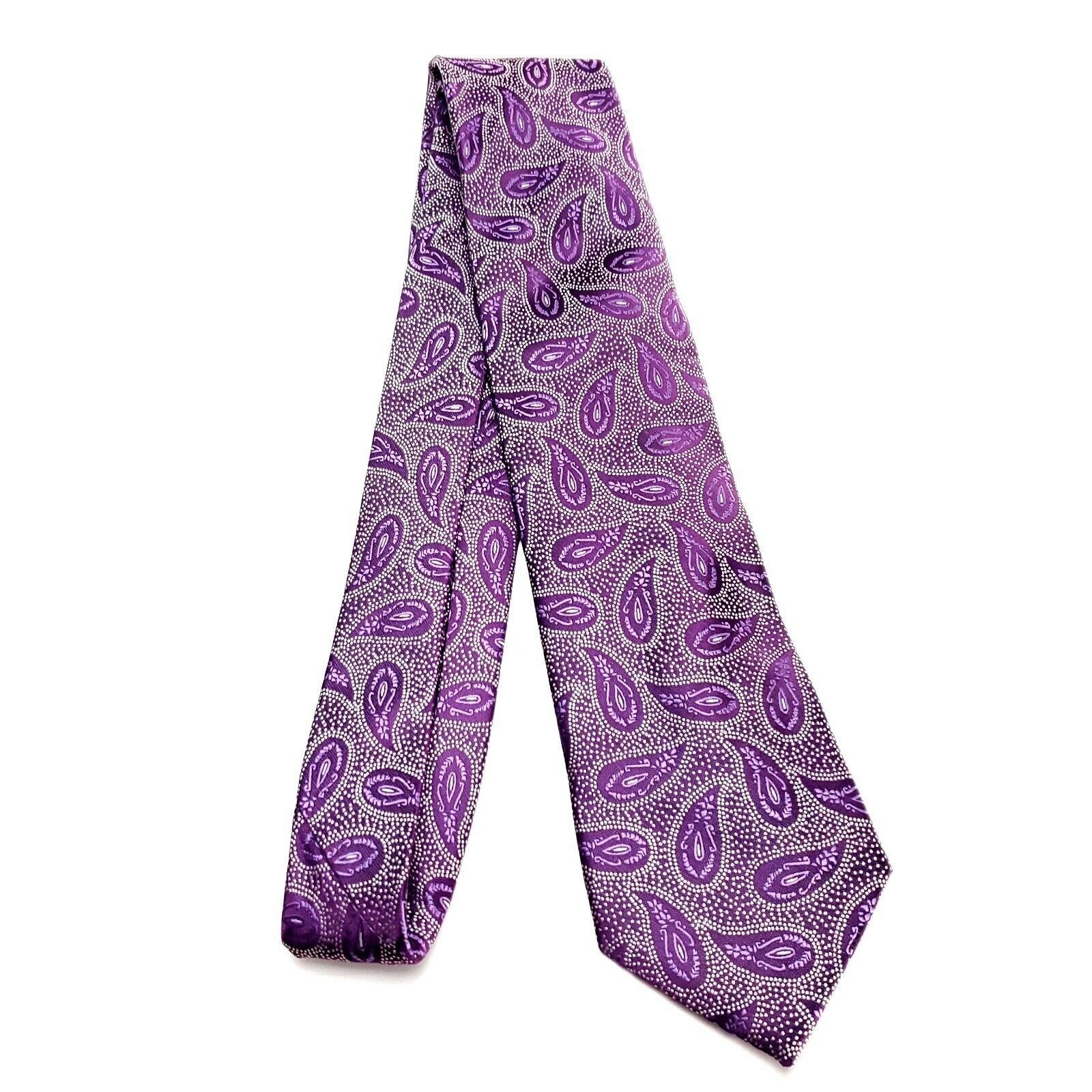 Designer St. Patrick Purple Silk Tie Woven Paisley Size ONE SIZE - 6 Thumbnail