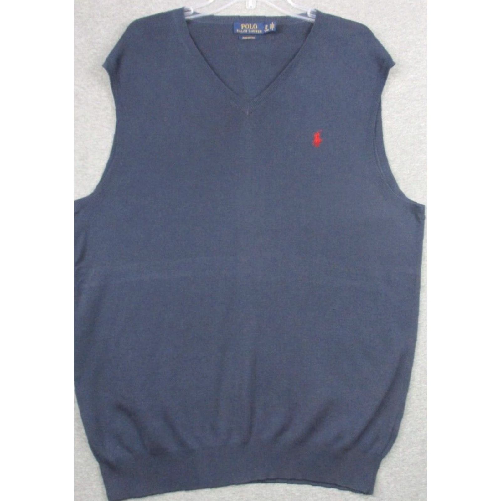 Polo Ralph Lauren Polo Ralph Lauren Sweater Vest Men Large Tall Navy Pima Cotton Size US L / EU 52-54 / 3 - 2 Thumbnail