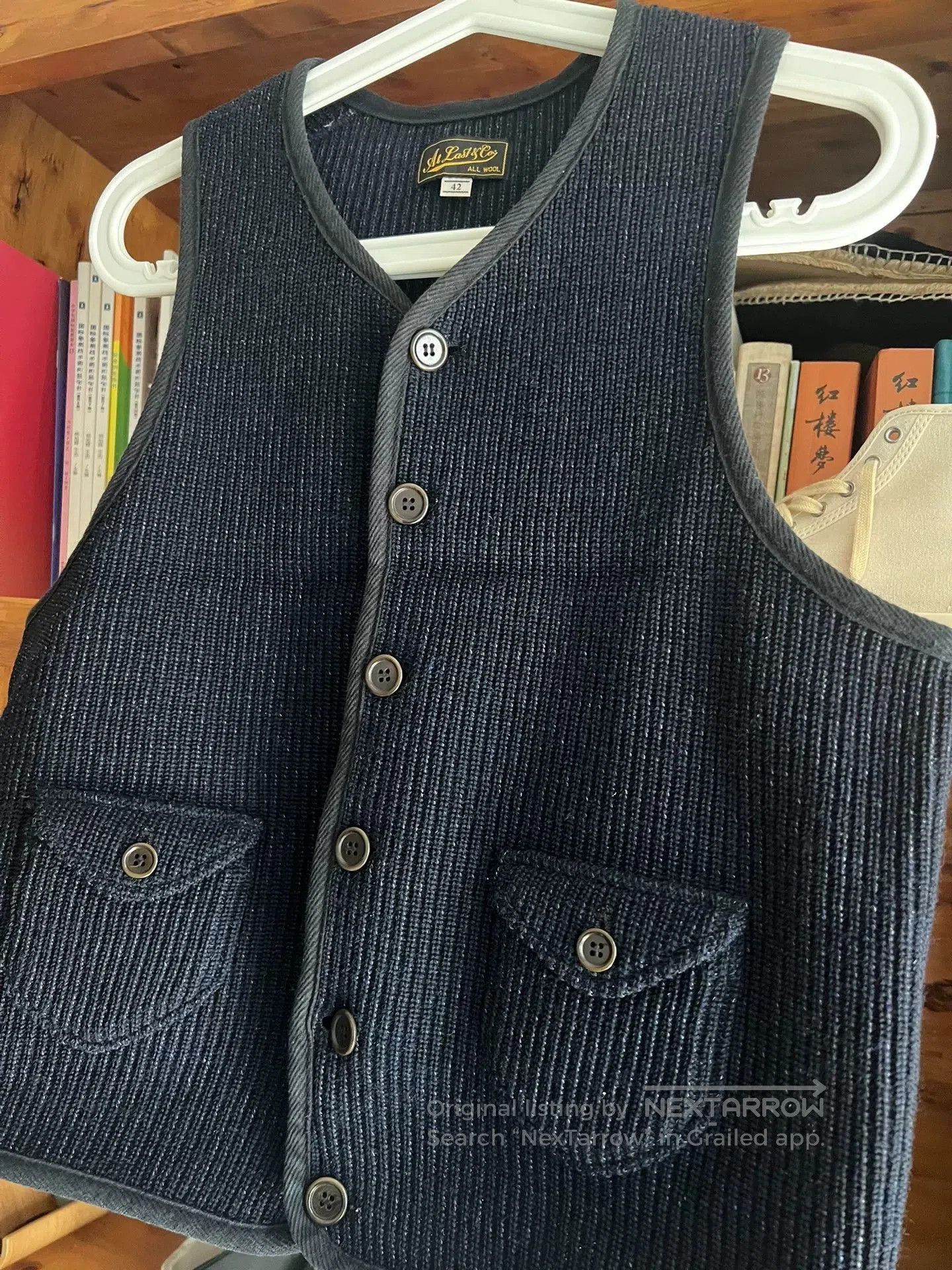 At Last & Co stylish blue wool vest for layering. Size US M / EU 48-50 / 2 - 4 Thumbnail