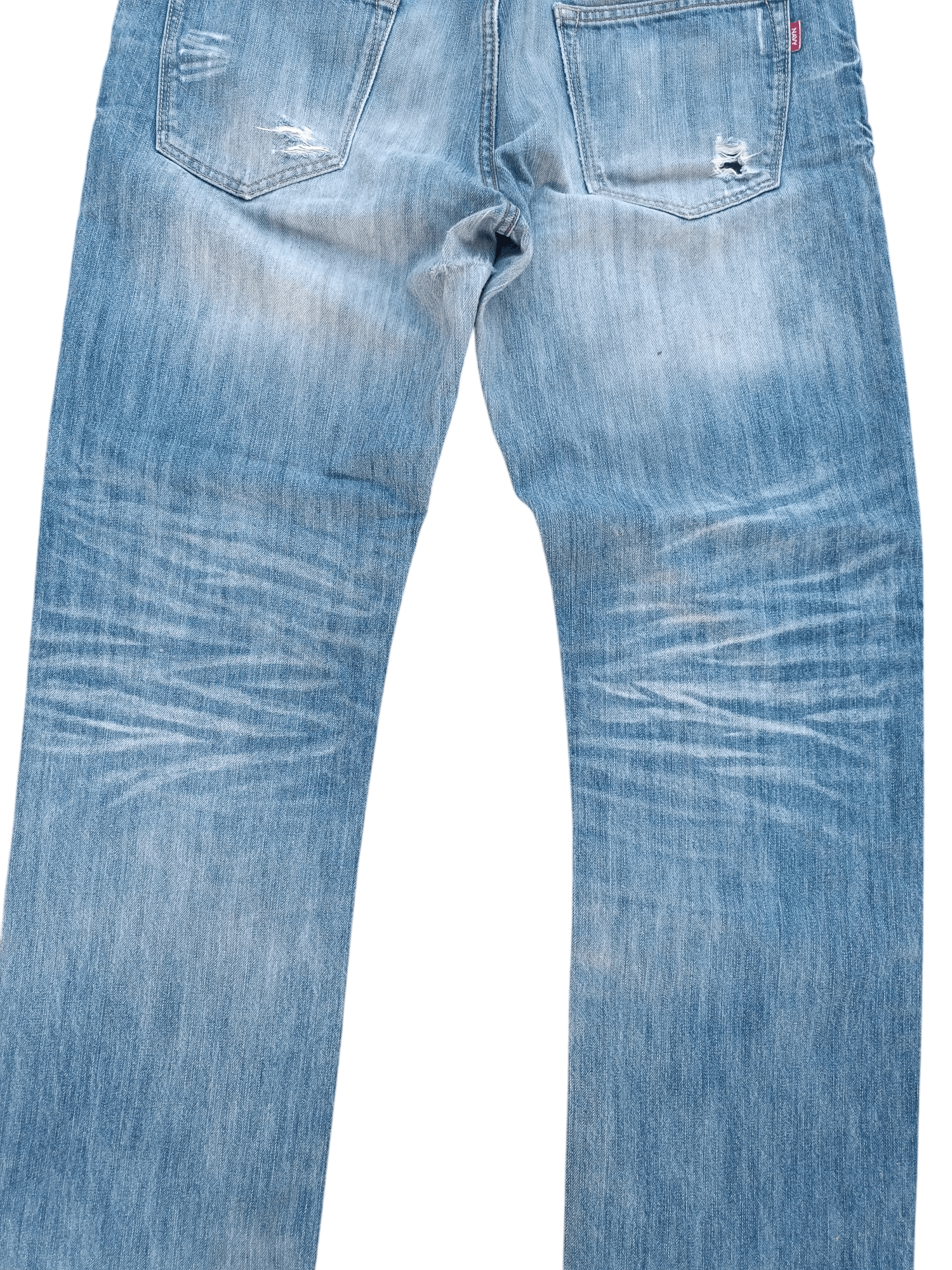 Japanese Brand Navy Produce Distressed Whiskers Faded Denim E206 Size US 34 / EU 50 - 9 Thumbnail