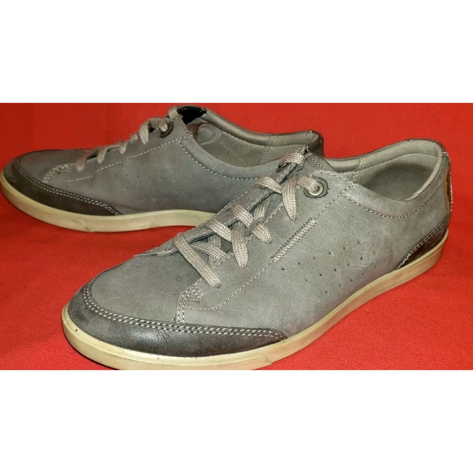 Ecco Ecco Soft 7 Tie Gray Nubuck Leather Low Top Sneaker Women's Sz10-10.5M 41EU Size M / US 6-8 / IT 42-44 - 4 Thumbnail