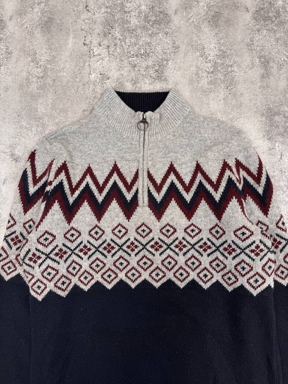 Barbour Barbour Established 1894 Nordic Pattern Half Zip SweaterNavy Size US L / EU 52-54 / 3 - 3 Thumbnail