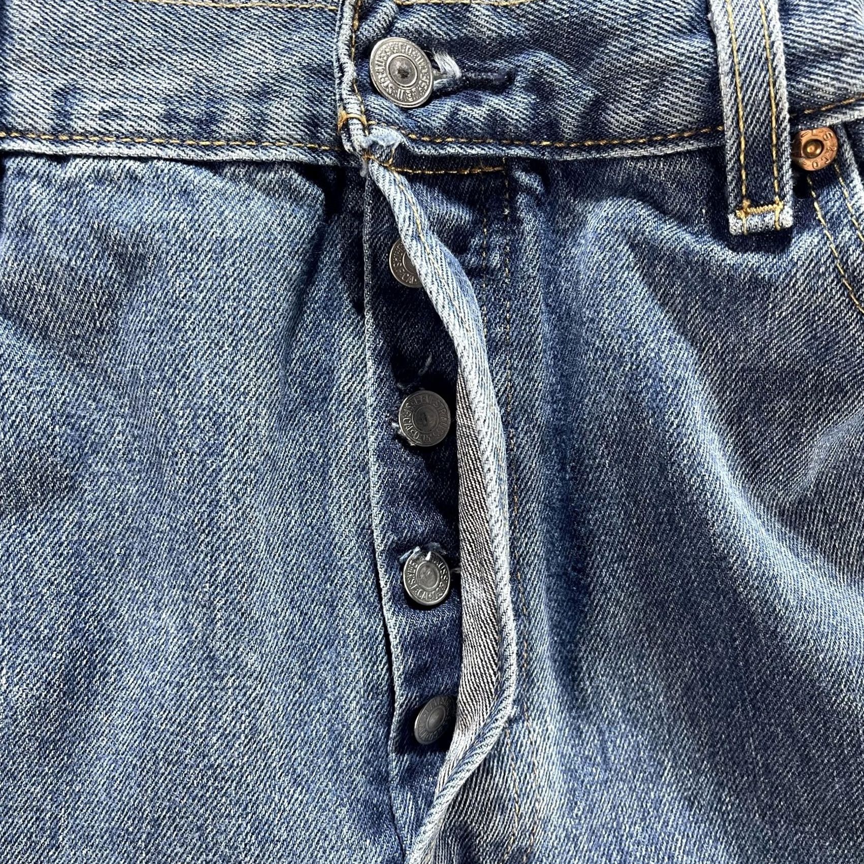 Levi's Levi's 501 Jeans Mens 36x36 Blue Denim Straight Leg Button Fly Red Tab Classic Size US 36 / EU 52 - 5 Thumbnail