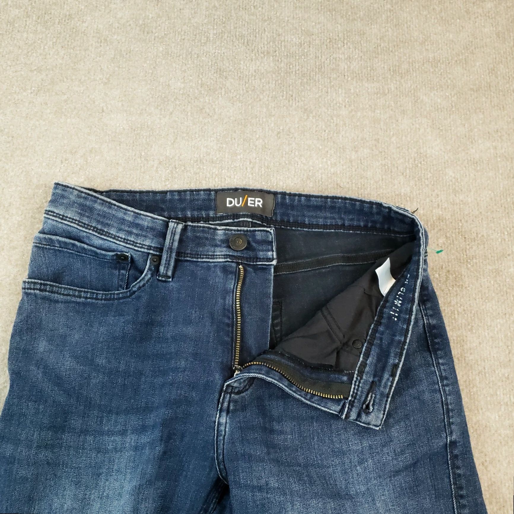 Denime DU/ER Jeans Mens Size 30x29 Blue Denim L2X Slim Fit Straight Casual Size US 30 / EU 46 - 6 Thumbnail