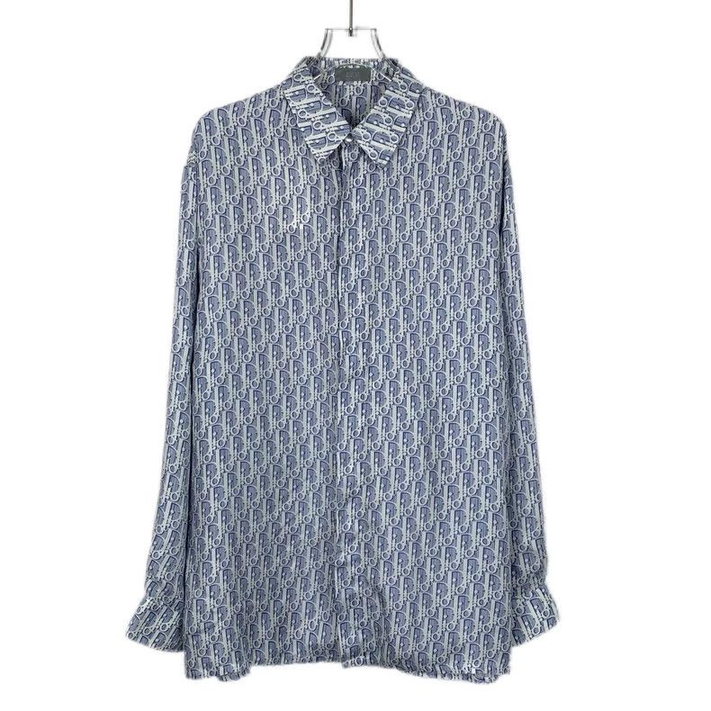 Dior Dior Size 37 Blue logo old flower full print lapel long-sle Size US XXS / EU 40 - 1 Thumbnail