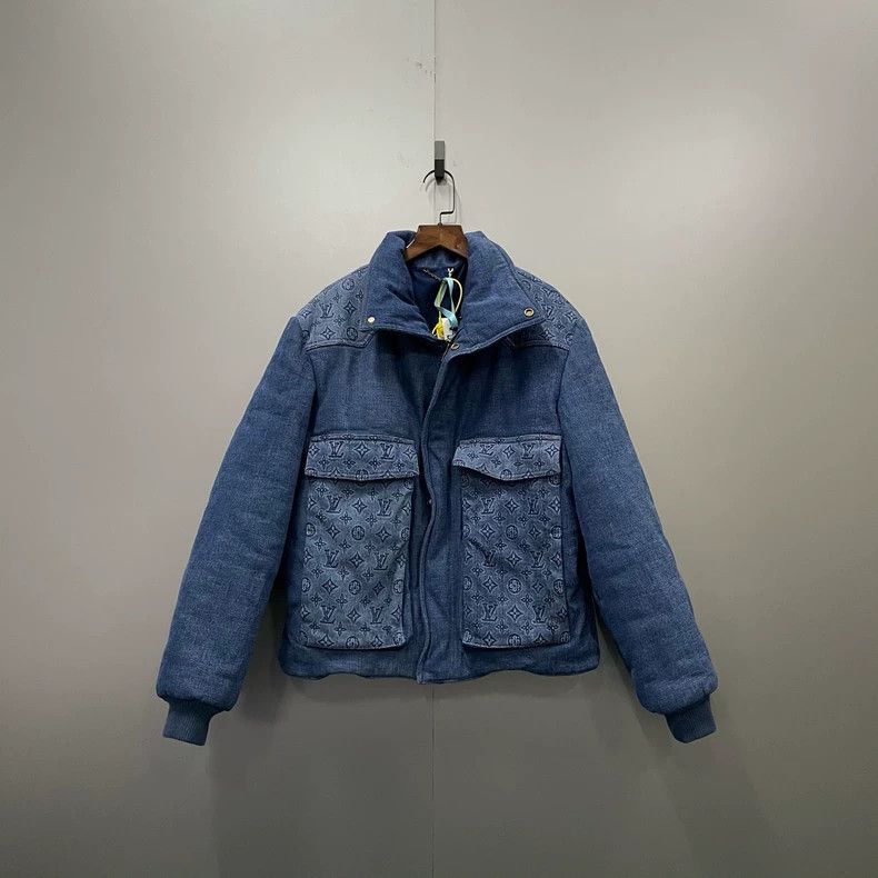 Louis Vuitton Pocket monogram logo print denim jacket 2502-