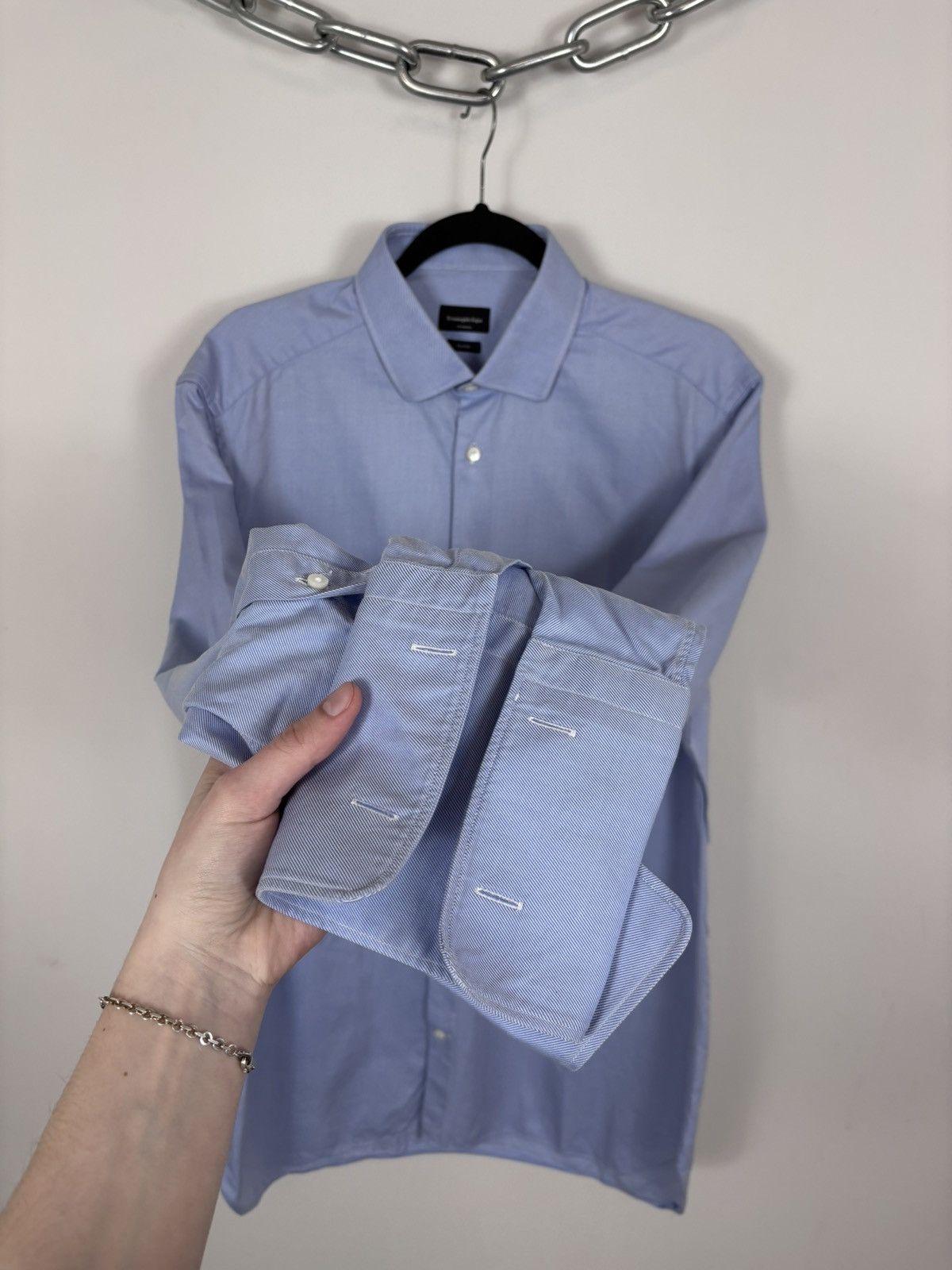 Ermenegildo Zegna Ermenegildo Zegna Trofeo Su Misura Men’s Blue Dress Shirt Size US XL / EU 56 / 4 - 6 Thumbnail