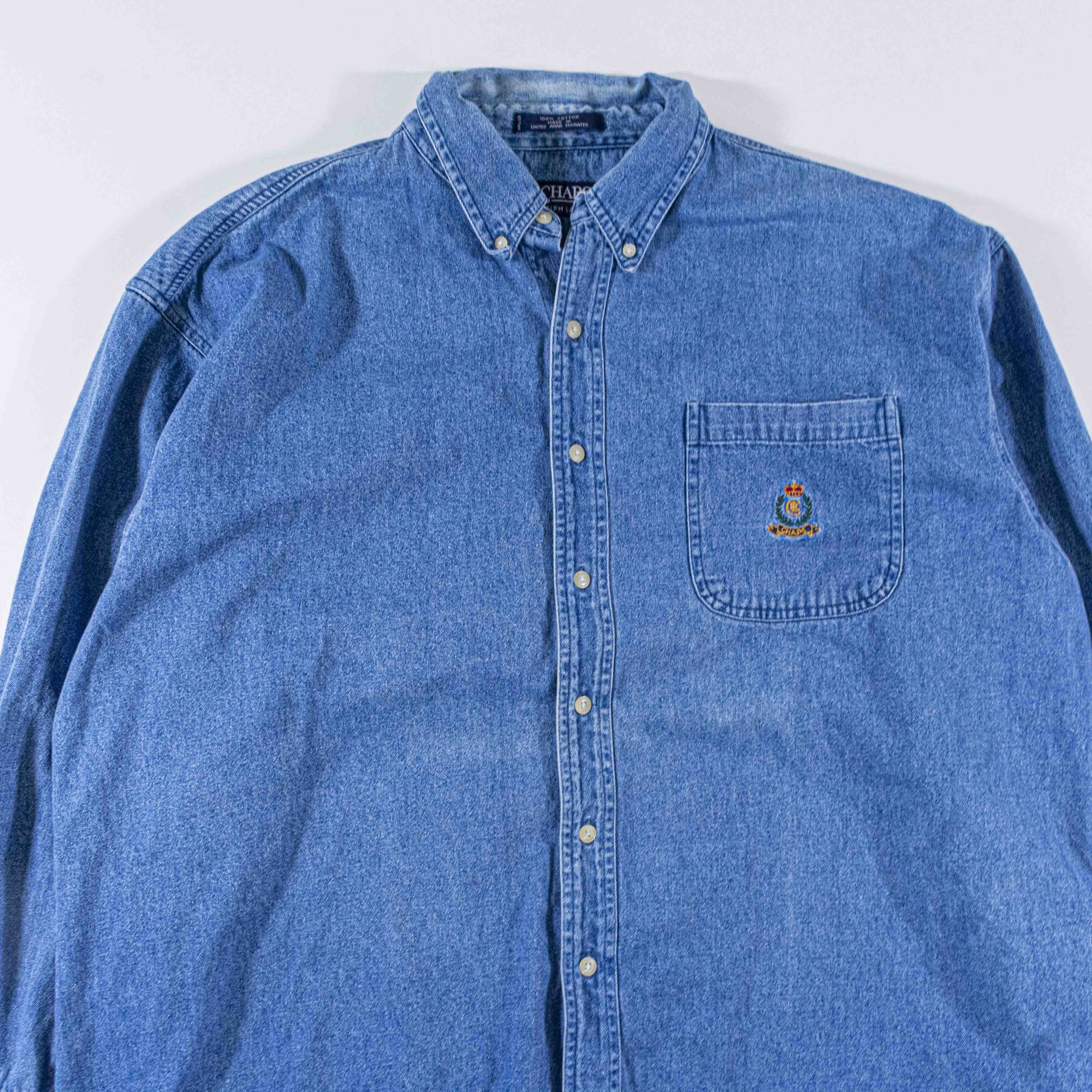 Chaps Ralph Lauren Vintage Chaps Ralph Lauren Denim Crest Shirt 1XB Button Down Size US XL / EU 56 / 4 - 4 Thumbnail