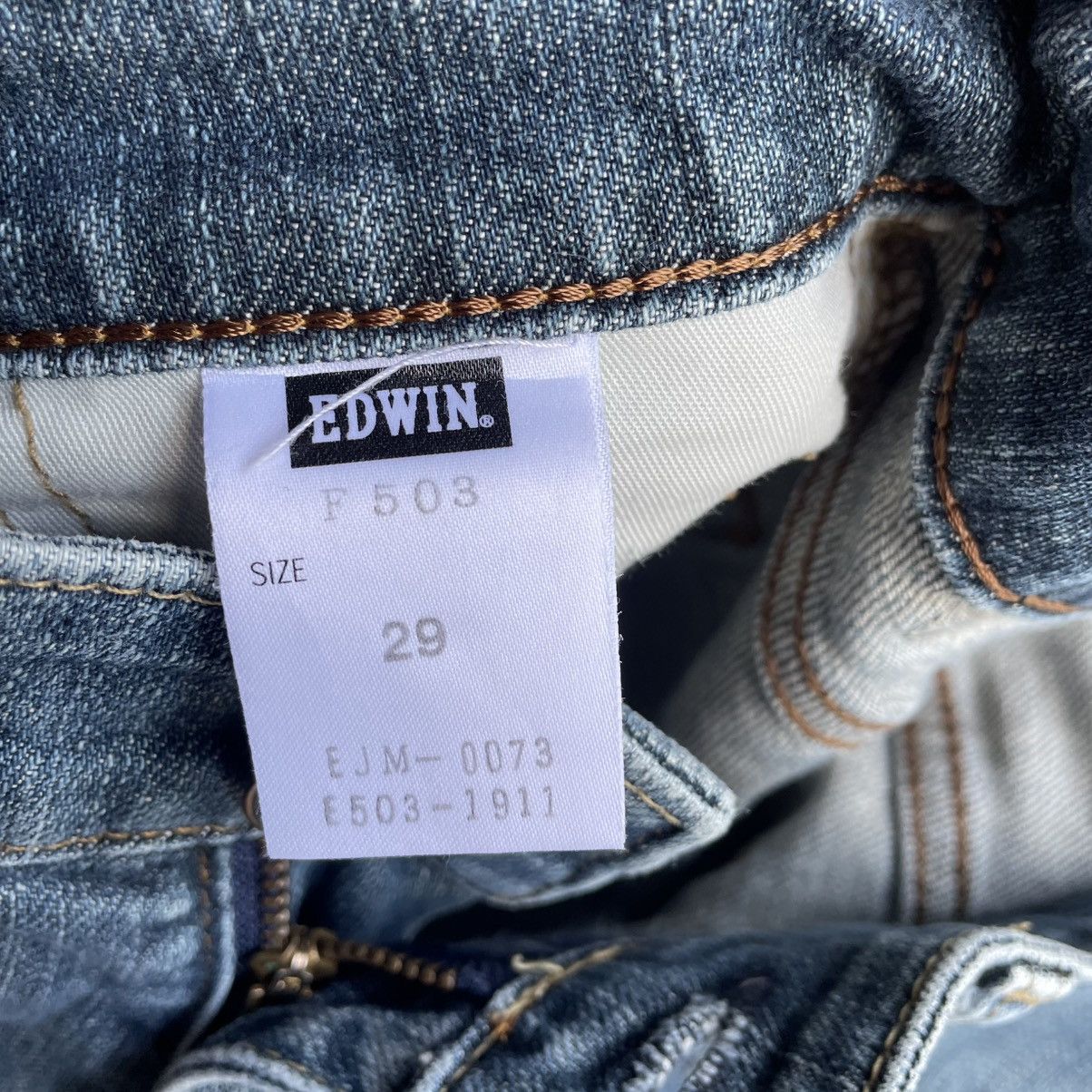 Edwin 🔥Vintage Edwin F503 Stoned Washed Distress Denim Jeans Size US 30 / EU 46 - 12 Thumbnail