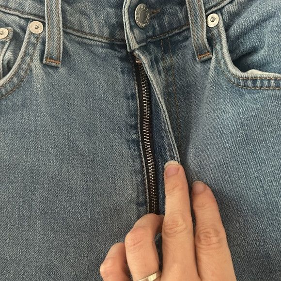 Helmut Lang 🎀 HELMUT LANG high rise slim leg jeans with raw hem 26 Size 24" / US 00 / IT 34 - 6 Thumbnail