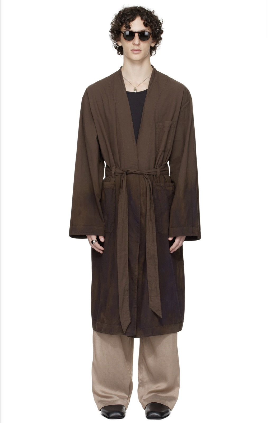Emporio Armani × Our Legacy Overdyed Toga Brown Robe Coat Jacket Size US M / EU 48-50 / 2 - 4 Thumbnail