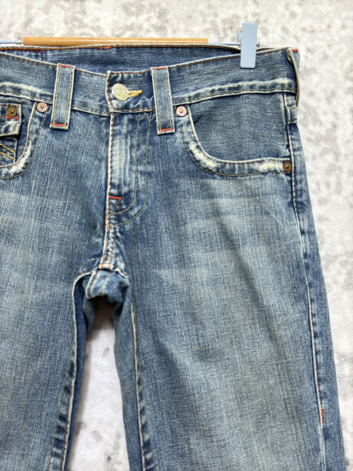 True Religion True Religion Joey Flare Denim Jeans Light Blue Distressed Size US 32 / EU 48 - 5 Thumbnail