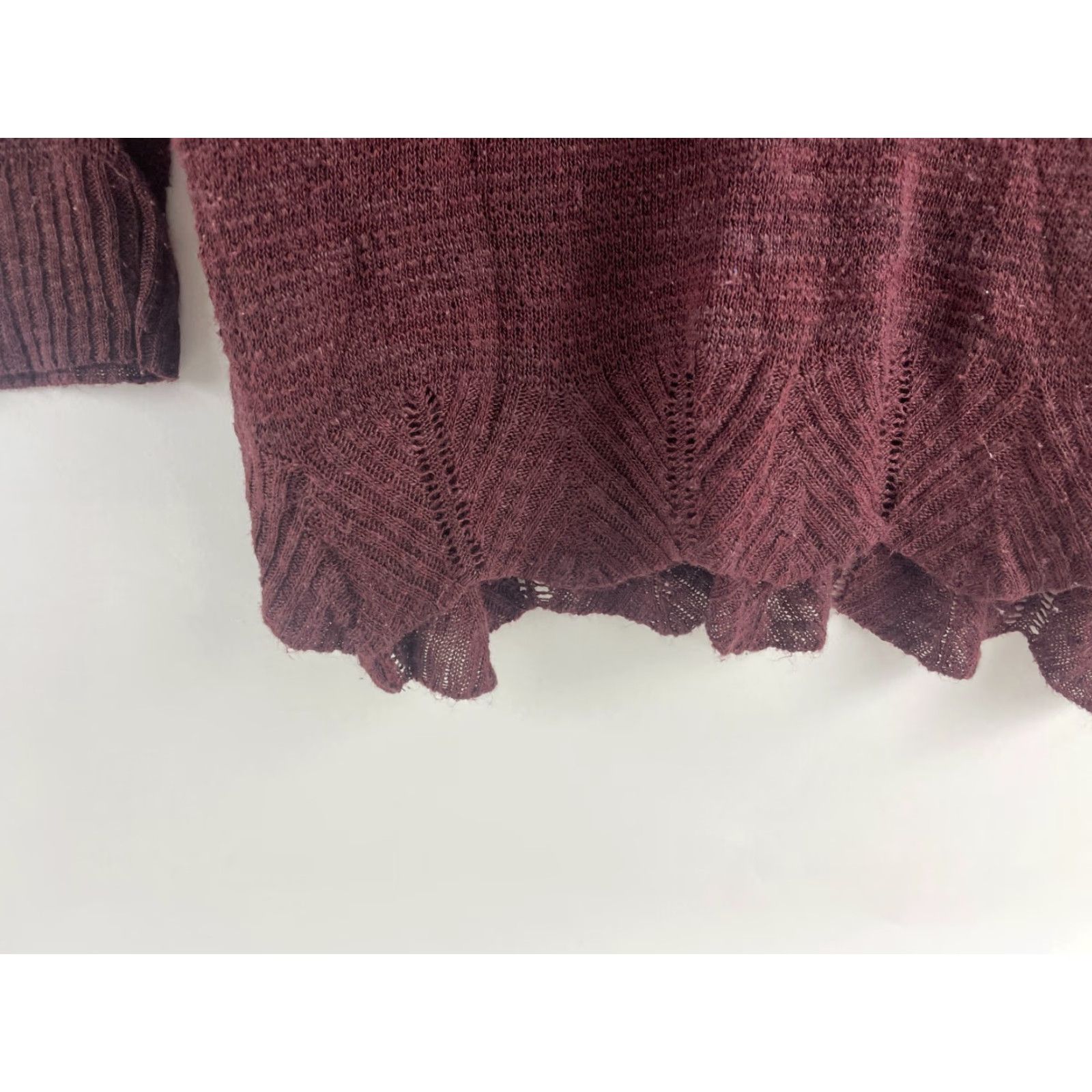 Vintage Maurices Sweater Shirt Womens Medium Burgundy Pullover Knitted Scoop Neck Key Hole Modern Vintage No Size M / US 6-8 / IT 42-44 - 4 Thumbnail
