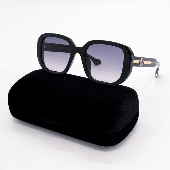 Gucci NEW GUCCI GG1557SK 001 SUNGLASSES SQUARE BLACK GREY GUCCI WO Size ONE SIZE - 1 Thumbnail