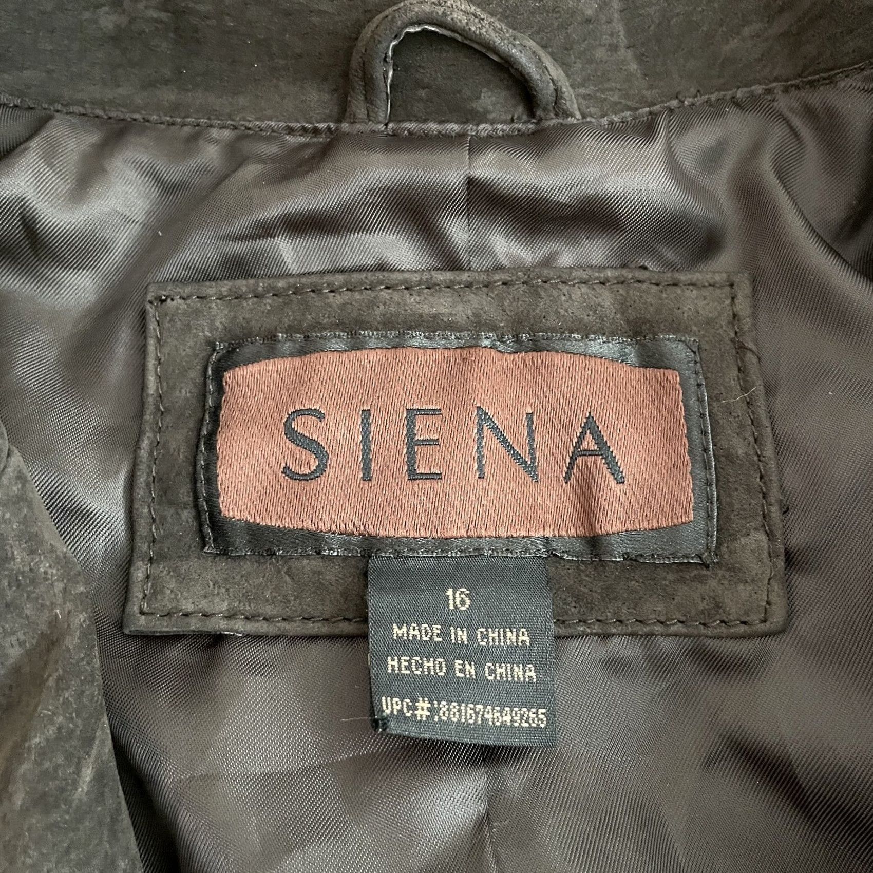 Vintage Siena Jacket Womens 16 Brown Leather Suede Outdoors Button Pockets Coat Ladies Size XXL / US 16-18 / IT 52-54 - 3 Thumbnail