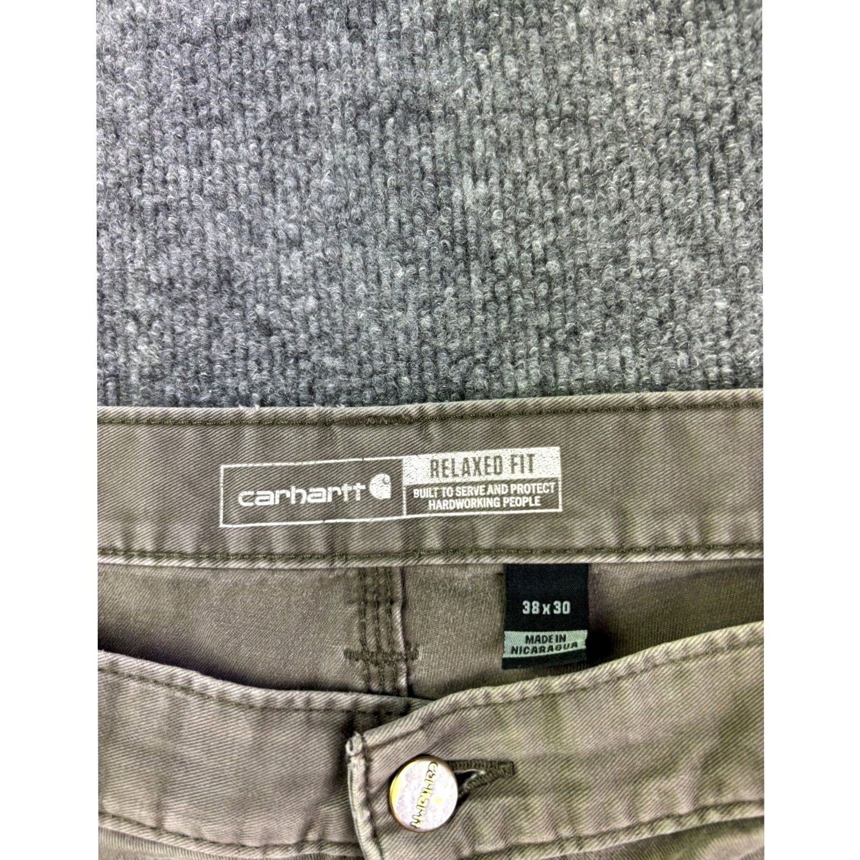 Carhartt Carhartt Carpenter Pants Mens 38x30 Gray Distressed Relaxed Fit Twill Utility Pants Size US 38 / EU 54 - 2 Thumbnail
