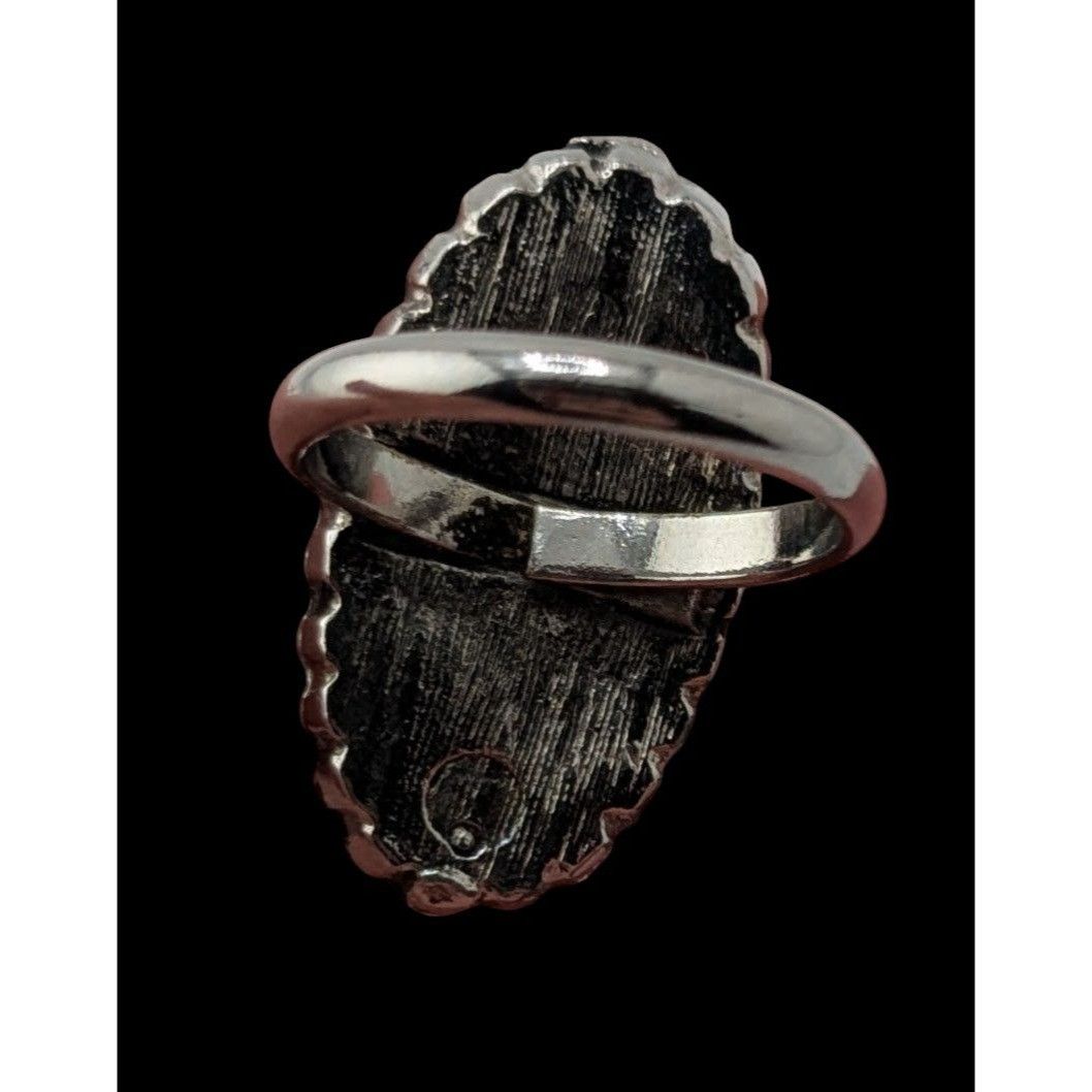 Other Vintage Southwestern Faux Red Jasper Oval Statement Ring Siz Size ONE SIZE - 2 Thumbnail