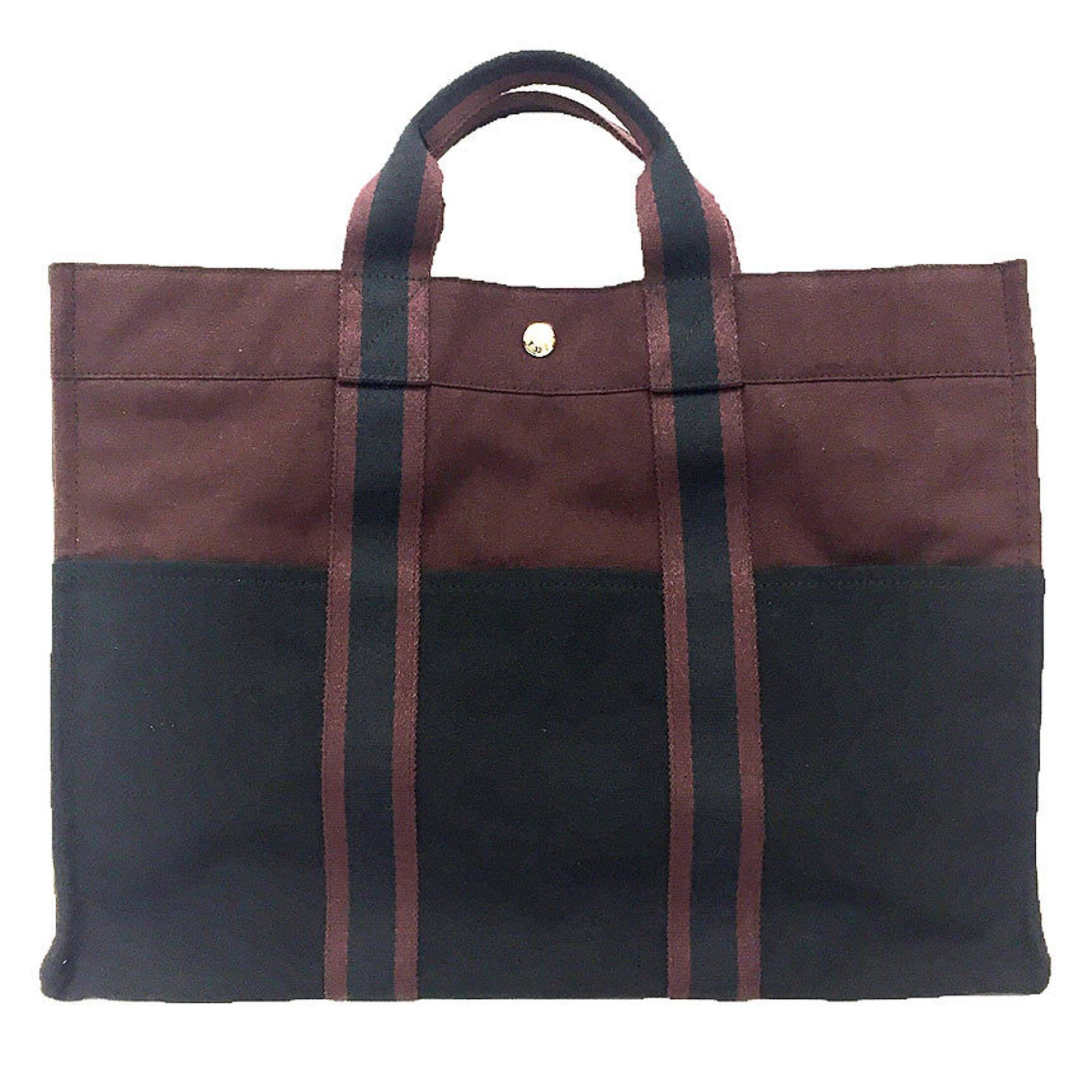 Hermes HERMES Foul Tou MM Tote Bag, Hand Tote, Bordeaux x Black. Size ONE SIZE - 1 Thumbnail