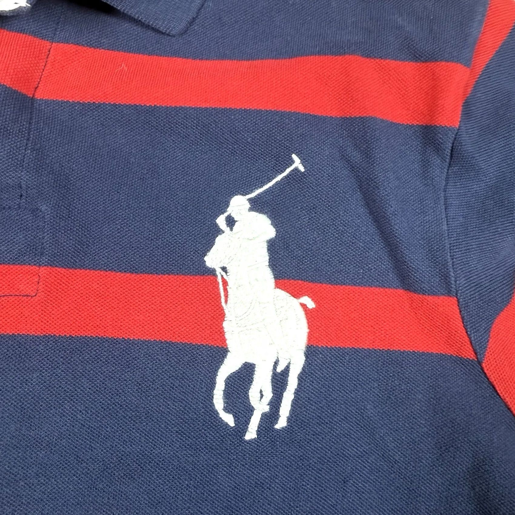 Polo Ralph Lauren Polo Ralph Lauren Shirt Mens XL Blue Rugby Big Pony Flag Crest Striped Embroidered Size US XL / EU 56 / 4 - 5 Thumbnail