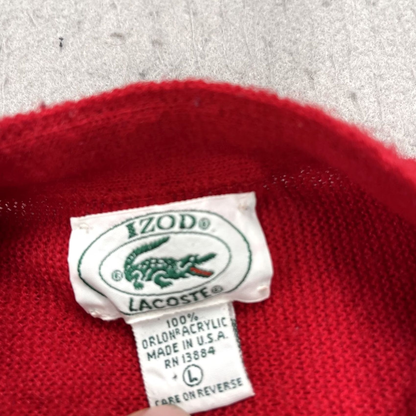 Izod VINTAGE Izod Lacoste Cardigan Sweater Mens L Red Acrylic Knit 80s 90s Golf Walking Size US L / EU 52-54 / 3 - 5 Thumbnail