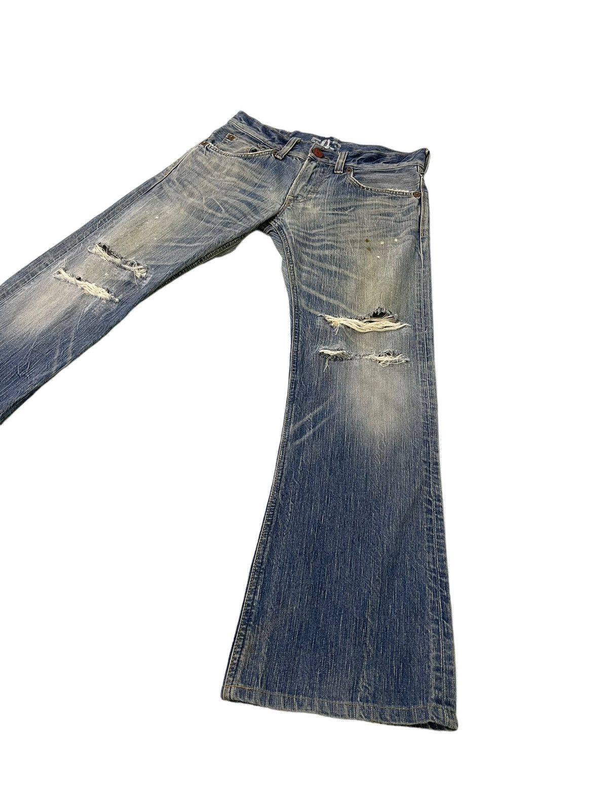 Edwin Flare Jeans Edwin Japan Faded Distress Boot Cut 8🟦0 Size US 30 / EU 46 - 3 Thumbnail