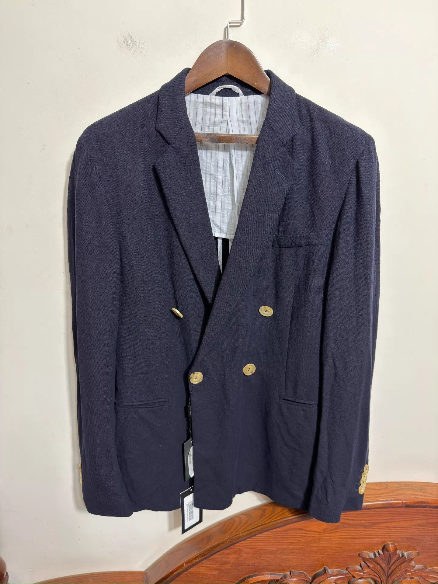 Giorgio Armani Blue Double-Breasted Blazer Size US XXS / EU 40 - 1 Thumbnail
